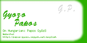 gyozo papos business card